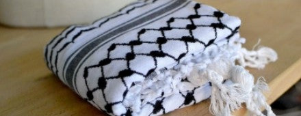 Keffieh palestinien original noir et blanc (ARAFAT) taille enfant