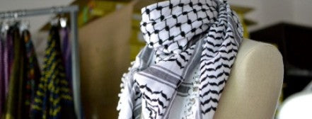 Keffieh palestinien original noir et blanc (ARAFAT) taille enfant