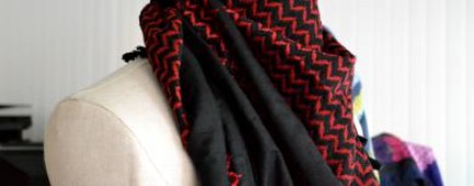Keffieh palestinien Original Noir et rouge (keffieh im suleiman)