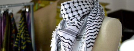 Keffieh palestinien original noir et blanc (ARAFAT) fabriqué en Jordanie