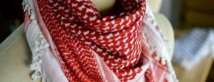 Keffieh palestinien Original rouge et blanc (FPLP)