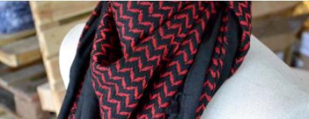 Keffieh palestinien Original Noir et rouge (keffieh im suleiman)