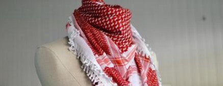 Keffieh palestinien Original rouge et blanc (FPLP)
